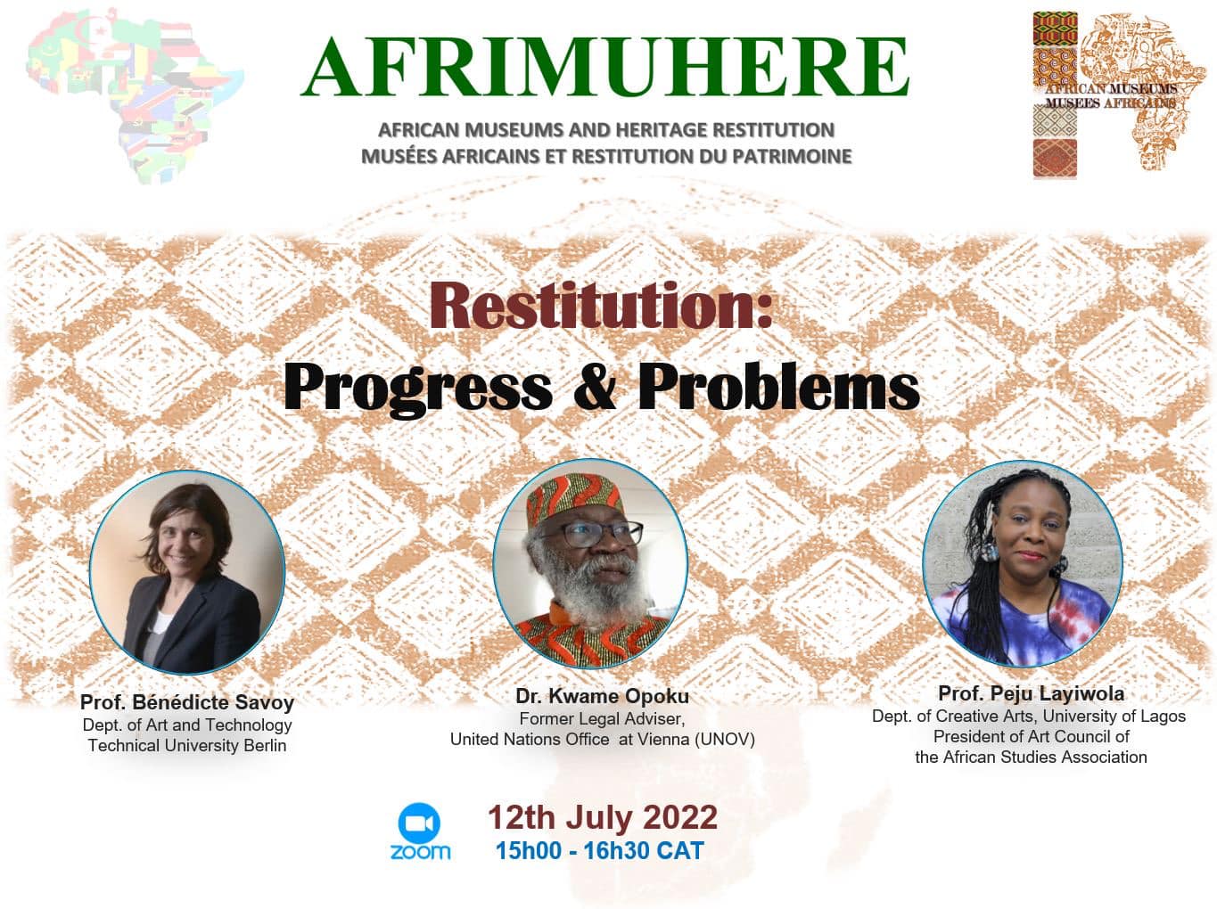 RESTITUTION Progress & Problems AFRIMUHERE Webinar 12 July 2022